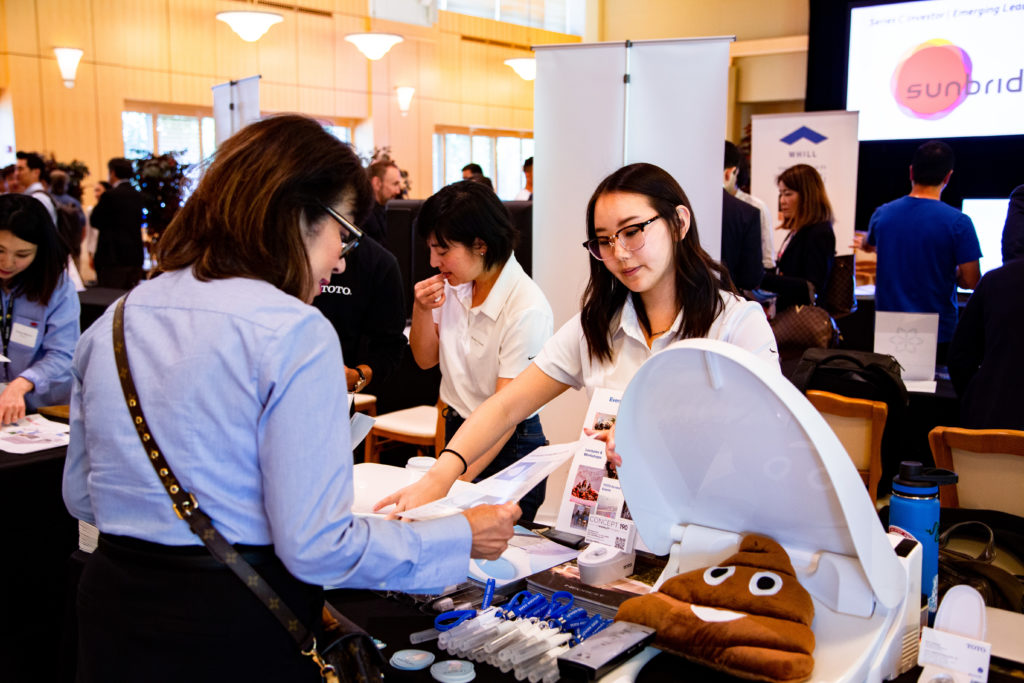 women at TOTO washlet booth